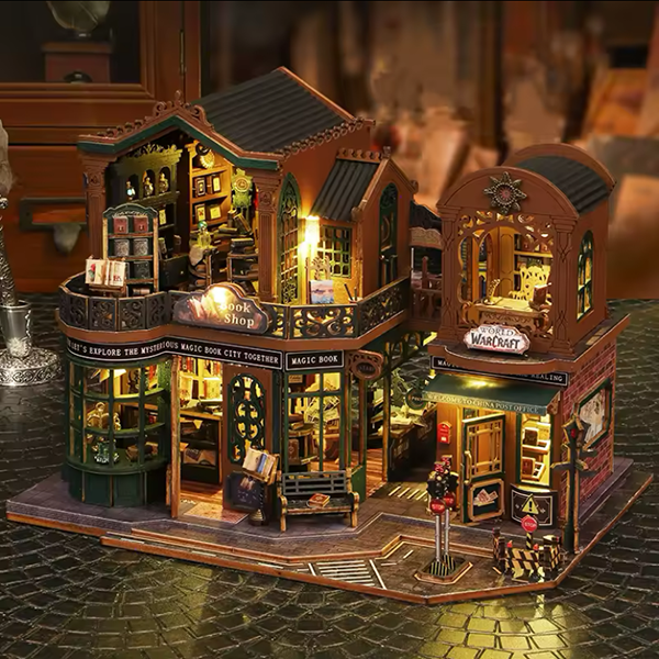 3D Румбокс Книжный магазин &ldquo;Сумерки&rdquo; DIY Dollhouse + Пылезащитный купол SKU: ES017-B фото