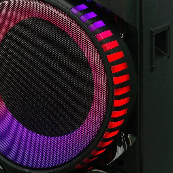 Караоке колонка VIP JT-1250 12" 50000W Bluetooth, 2 мікрофони, акумулятор 7Ач, RGB підсвічування, портативна акустична система VIP JT-1250 (200) фото