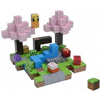 Магнитный 3D конструктор Magnetic Cube Cherry Blossom Party 128 деталей Minecraft стиль | Подарок для ребенка 0290 128деталей  фото