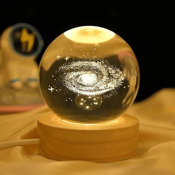 Нічник Галактика космос Кришталева куля Crystal Ball Подарунок планетарна декоративна нічна лампа 3D 2320644649 фото