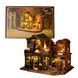 Румбокс Book Nook "Twilight Book Shop" | 3D деревянный конструктор с LED-подсветкой, миниатюрный книжный магазин для книжной полки ES-017-A фото 2