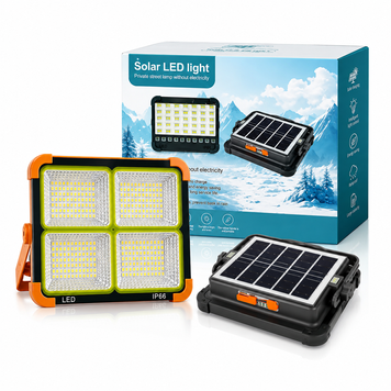 Потужний ліхтар - прожектор із сонячною панеллю та функцією Power bank Solar LED light 12000 mAH 4407003 фото