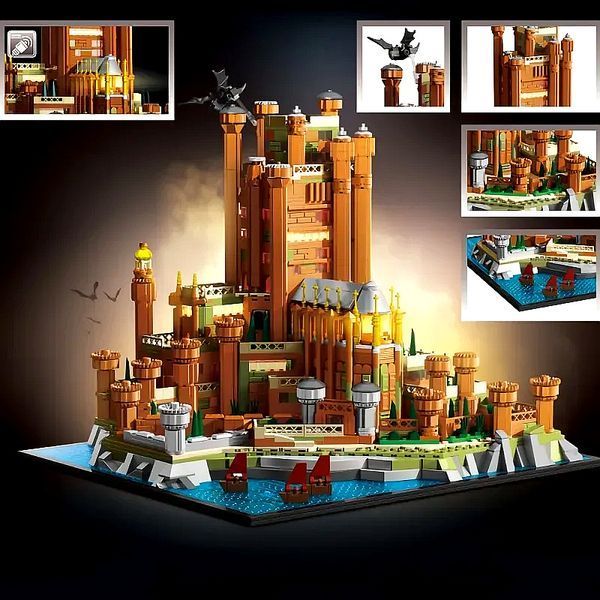 Большой 3D конструктор "Игра престолов" Замок Королевской Гавани 2374 деталей | большой замок с LED подсветкой грапристолів5005 фото