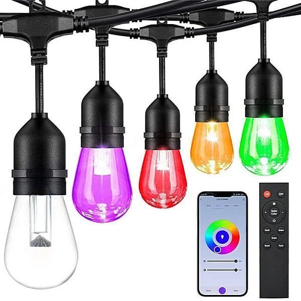 Гирлянда Smart RGB с пультом Лампа Ретро цветная USB 20шт блютуз управления через телефон 100002 фото