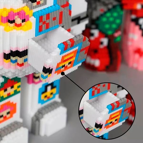 Конструктор 3Д развивающий Magic Blocks в виде мишки Bearbrick Алфавит 40 см алфавіт фото