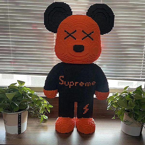 Конструктор Magic Blocks в виде мишки Bearbrick Supreme из миниблоков 80см на подарок 2032 фото