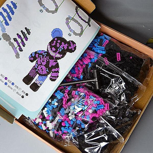 Конструктор 3д великий Magic Blocks Jinx Мишка Bearbrick 55см з мініблоків 5510jinx Великий 55см 9072 фото